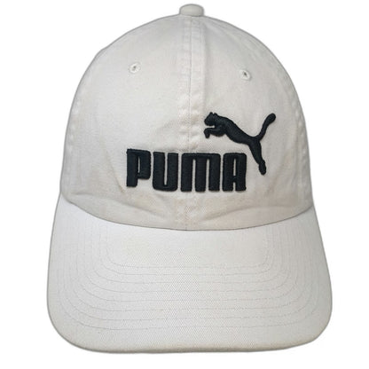 Puma Baseball Cap White One Size Embroidered Logo Adjustable Slideback Hat