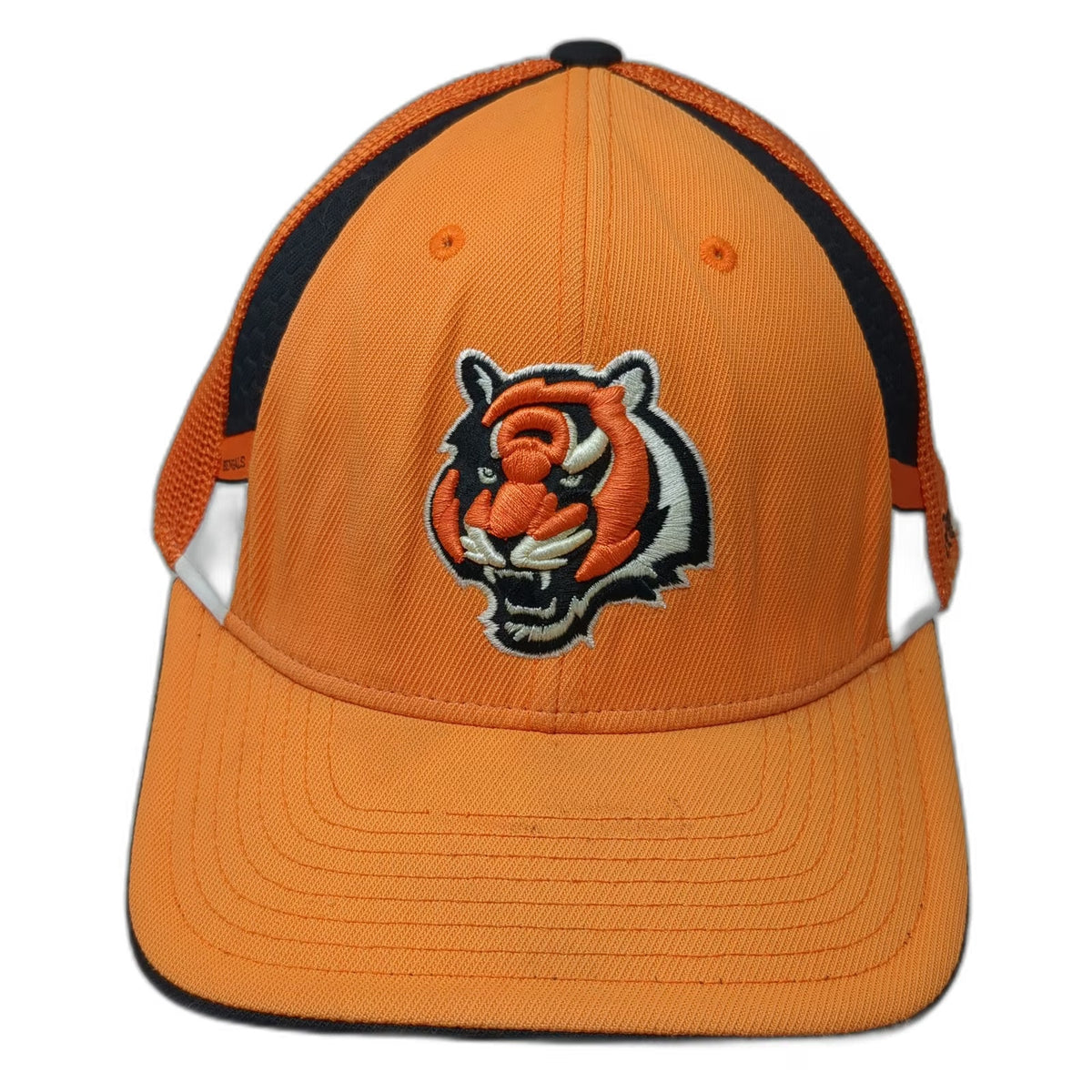 Cincinnati Bengals NFL Reebok Cap Orange XL Mesh Stretch Fit Curved Brim Hat