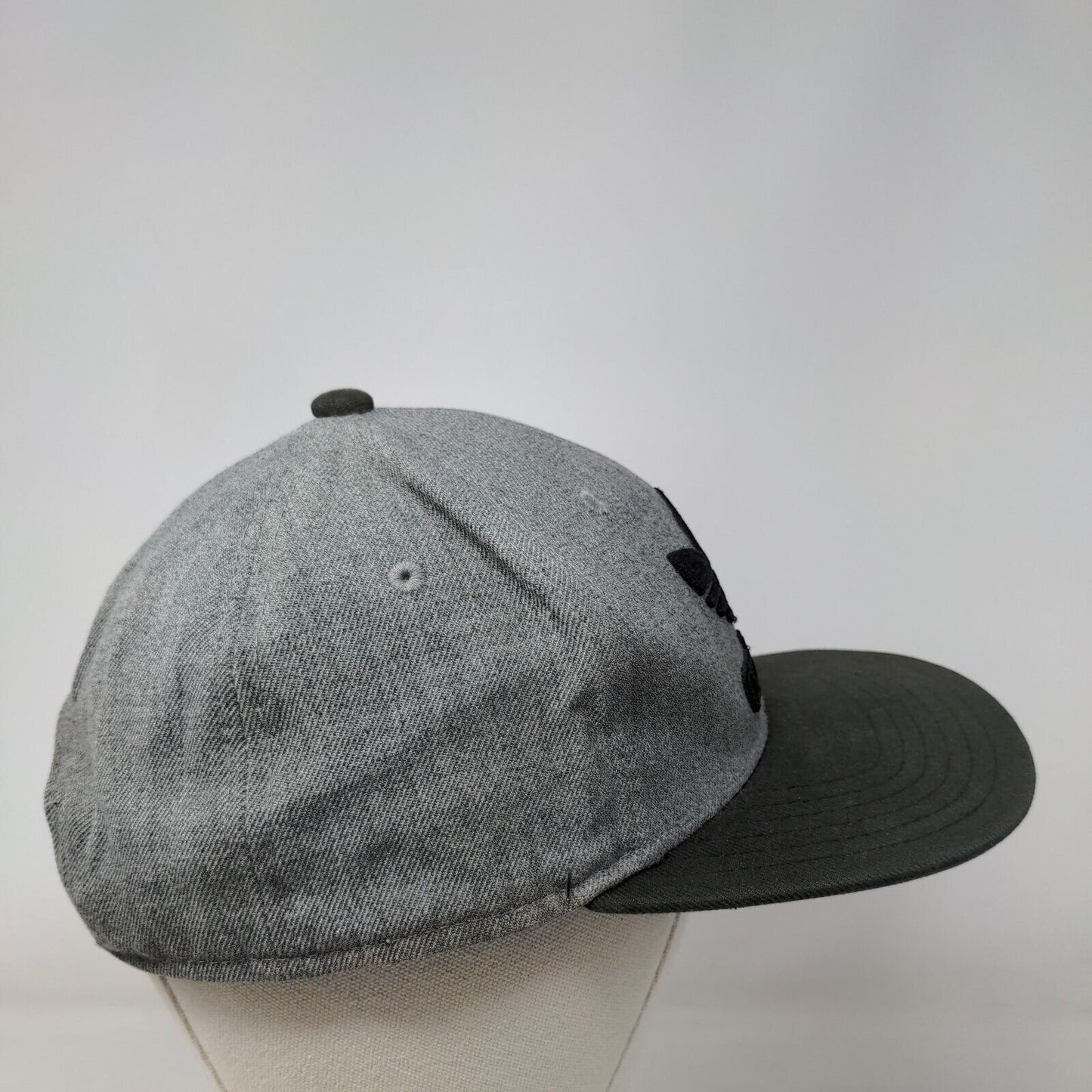 Adidas Trefoil Snapback Hat Gray OSFM Embroidered Colorblock 6 Panel
