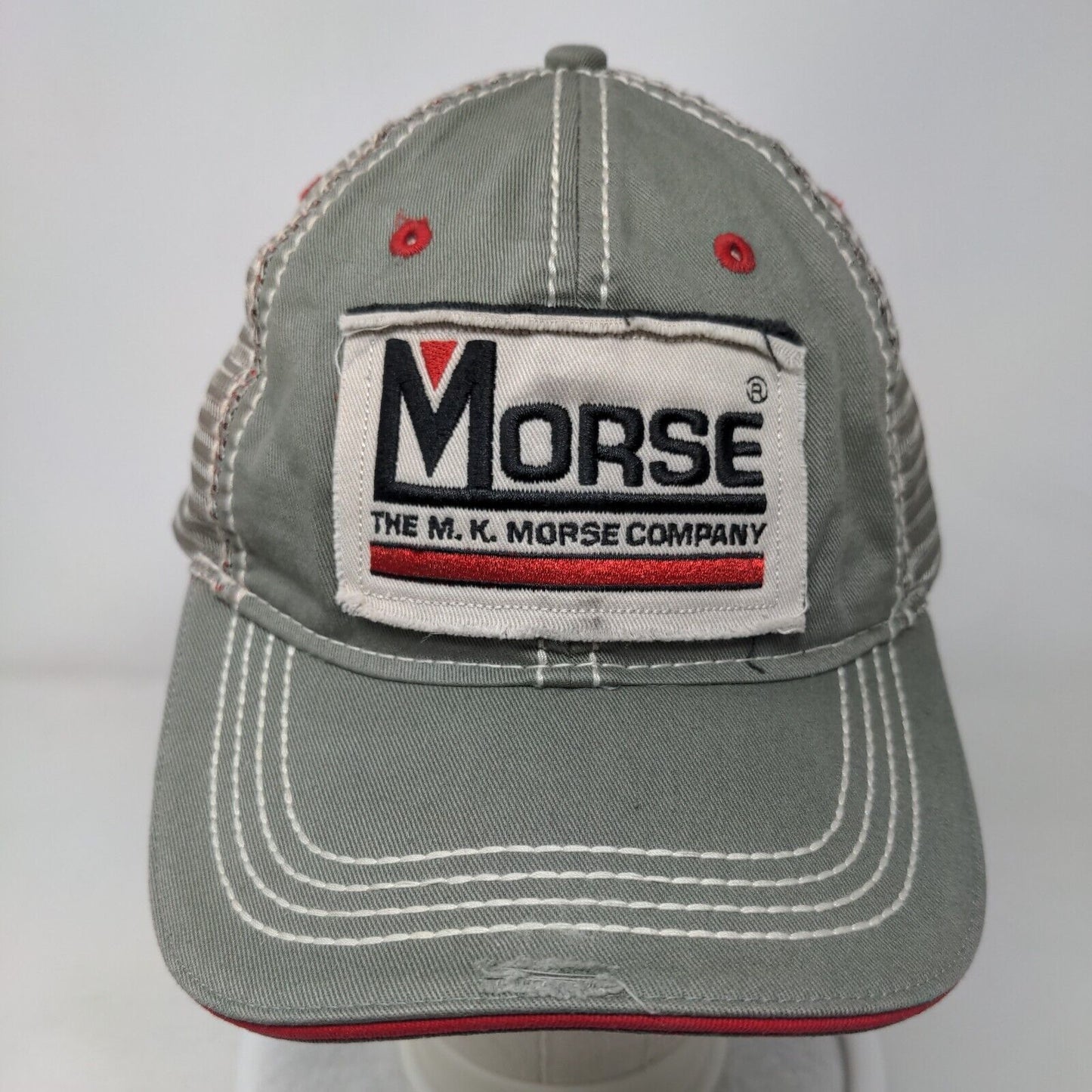 Morse Strapback Mesh Back Trucker Hat Gray OSFA 6 Panel Made In USA