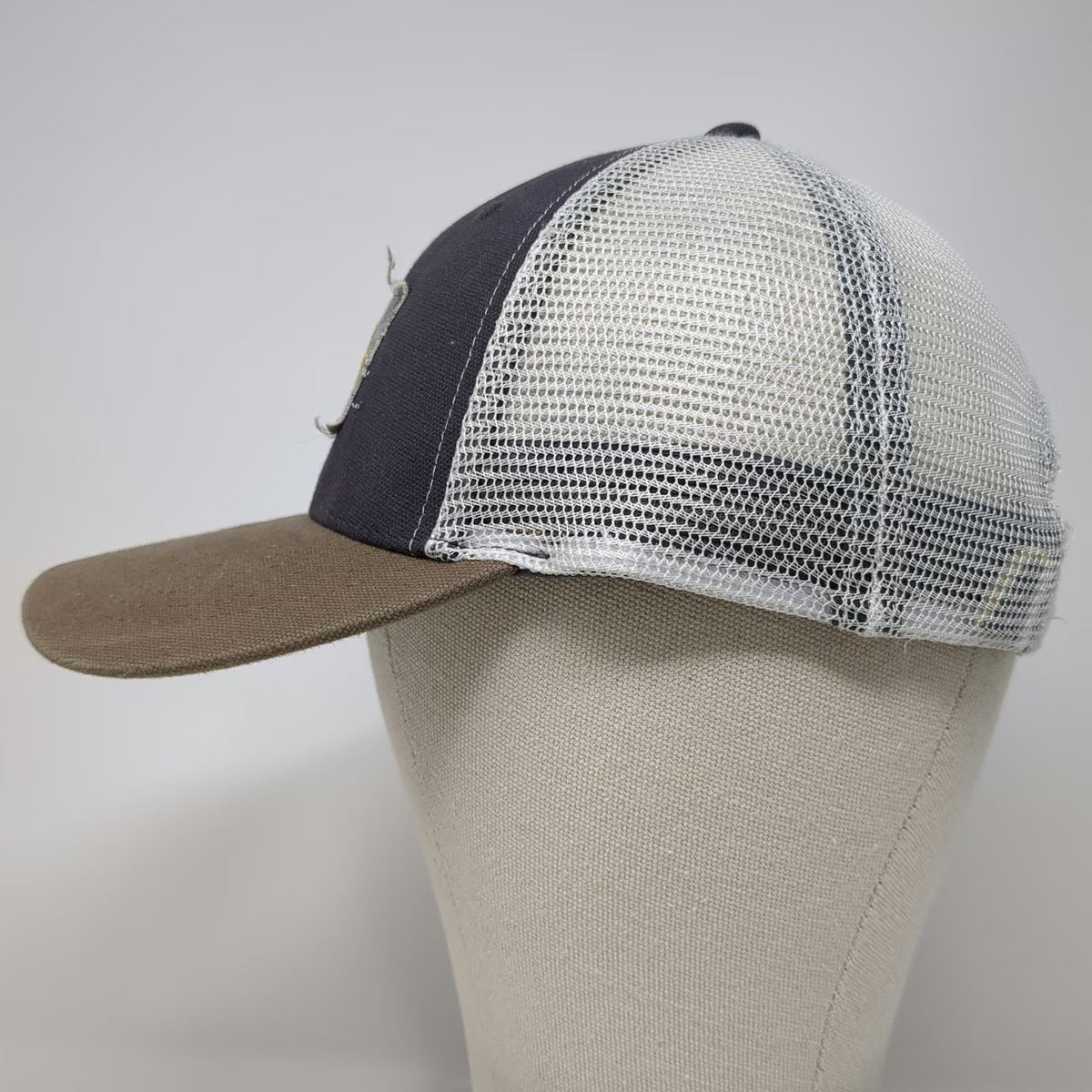 K-Products Trucker Hat Black Brown White Yellow One Size Simplot Mesh Back