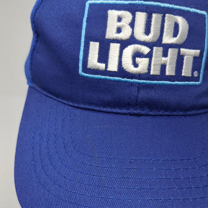 Bud Light Strapback Hat Blue One Size Adjustable Hit Wear 6 Panel