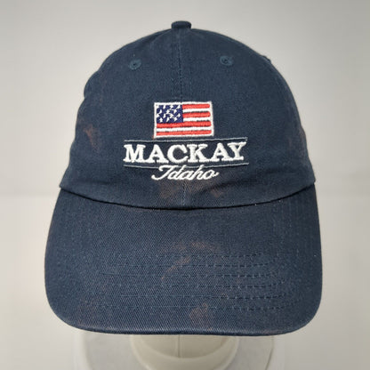 Mackay Idaho USA Flag Strapback Hat Blue One Size Adjustable Ohiopyle