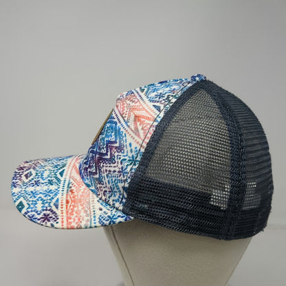 Dakine Trucker Hat Blue One Size Geometric Pattern Mesh Back Snapback Logo