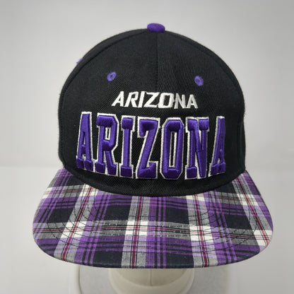 Arizona Snapback Hat Multicolor One Size Adjustable Embroidered Plaid Headline