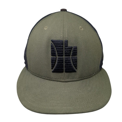 New Era Snapback Mesh Back Trucker Hat Green One Size Embroidered Logo