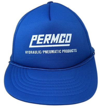 Mad Hatter Permco Blue One Size Trucker Hat Mesh Snapback Rope Foam Hydraulic
