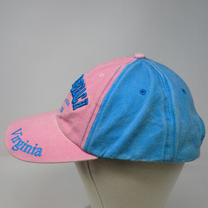 Lucky 7 Virginia Beach Pink Blue One Size Baseball Cap Anchor Strapback Hat Logo