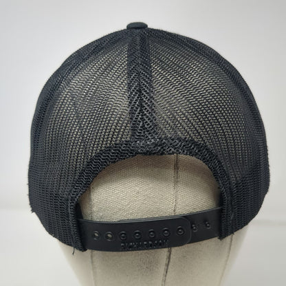 Richardson Trucker Hat Black OSFM 1884 Line Co Logo Mesh Back Snapback 112 hat