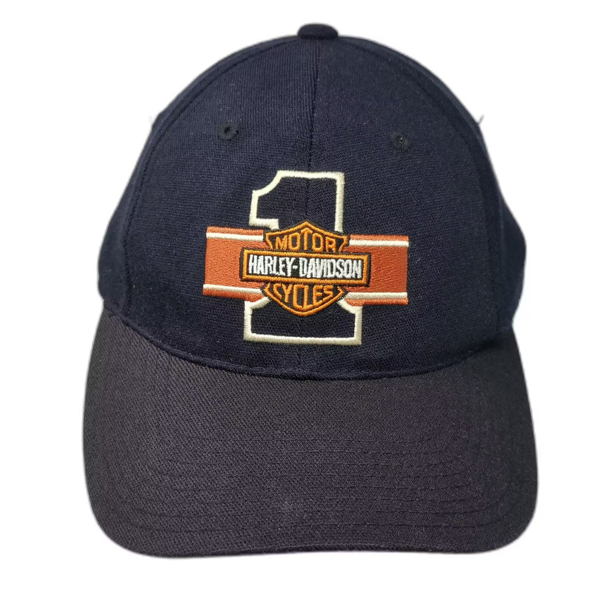 Harley-Davidson Baseball Cap Blue XL Embroidered #1 Bar & Shield Stretch Fit Hat