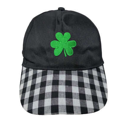 Clover Shamrock Strapback Hat Multicolor One Size Embroidered Check