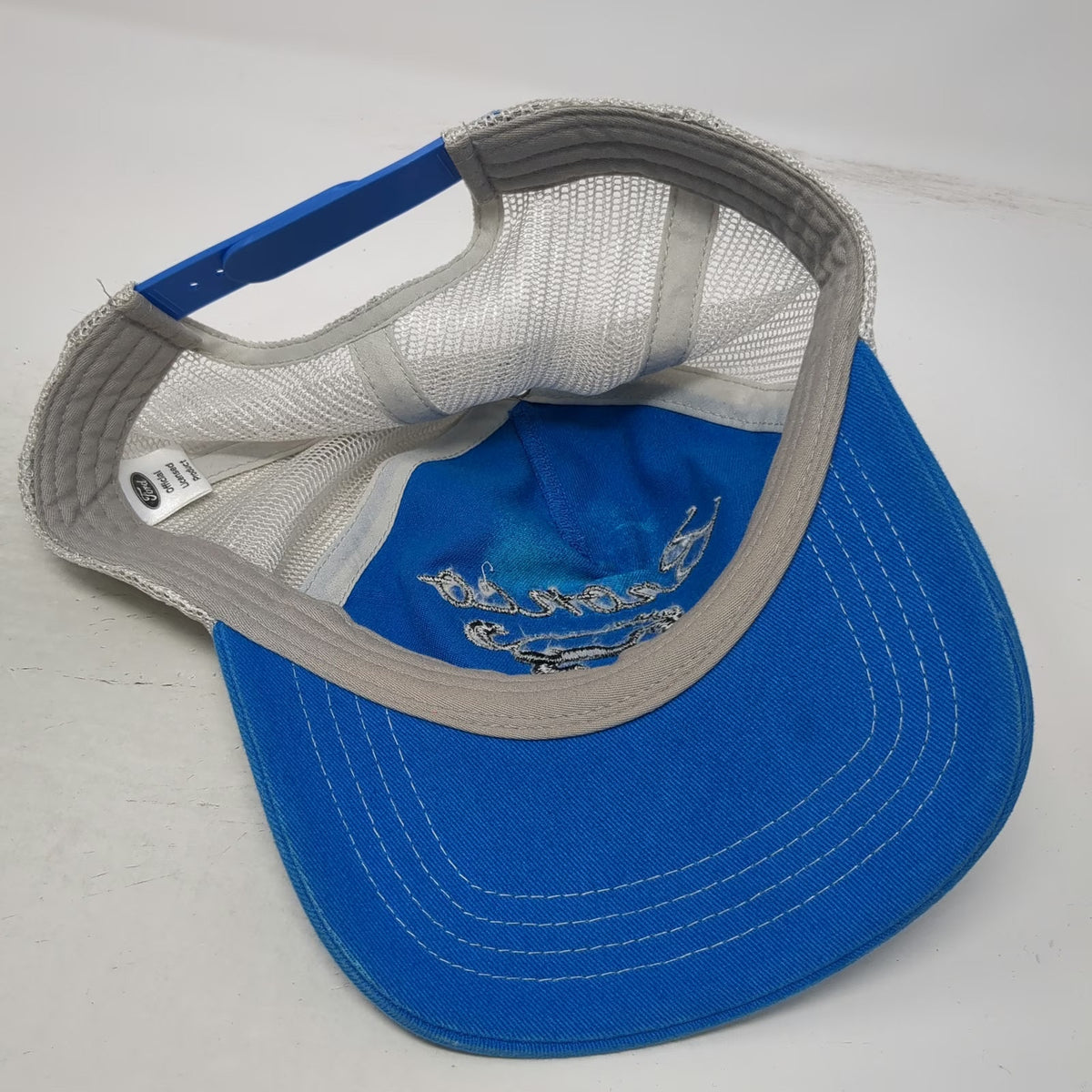 Ford Bronco Trucker Hat Blue One Size Mesh Snapback Bucking Horse Stripes