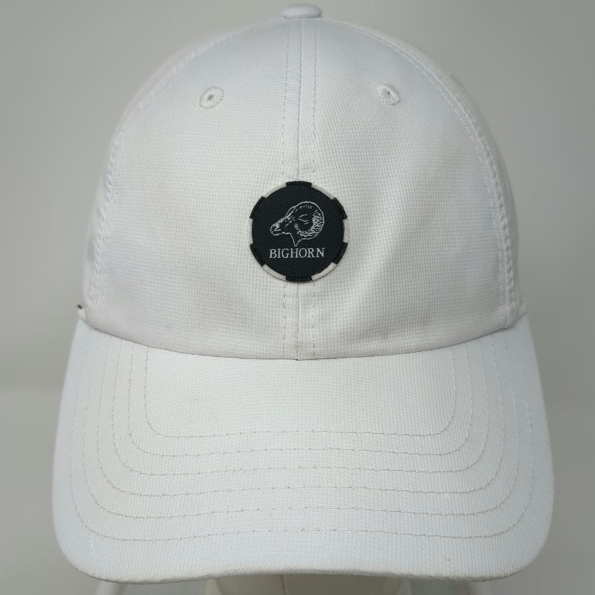 American Needle Baseball Cap White One Size Bighorn Sheep Snapback Hat Grey Brim