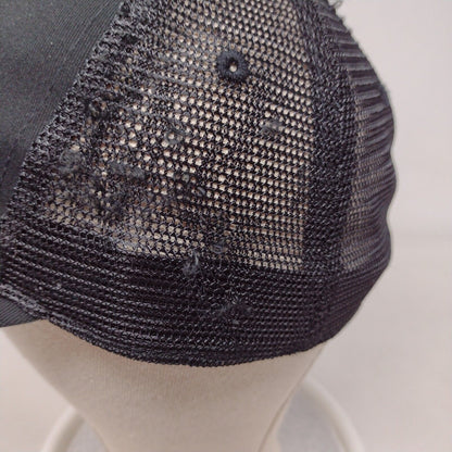 CapEd Fitted Mesh Back Trucker Hat Black L/XL Embroidered Solid
