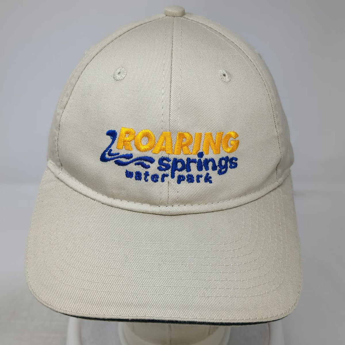 Port & Company Baseball Cap Beige Blue Yellow One Size Strapback Water Park Hat