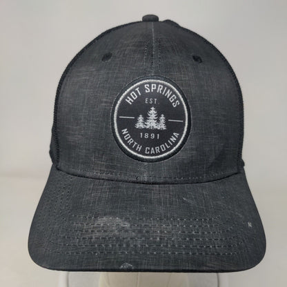 Hot Springs North Carolina Fitted Trucker Hat Black S/M Mesh Back Legacy