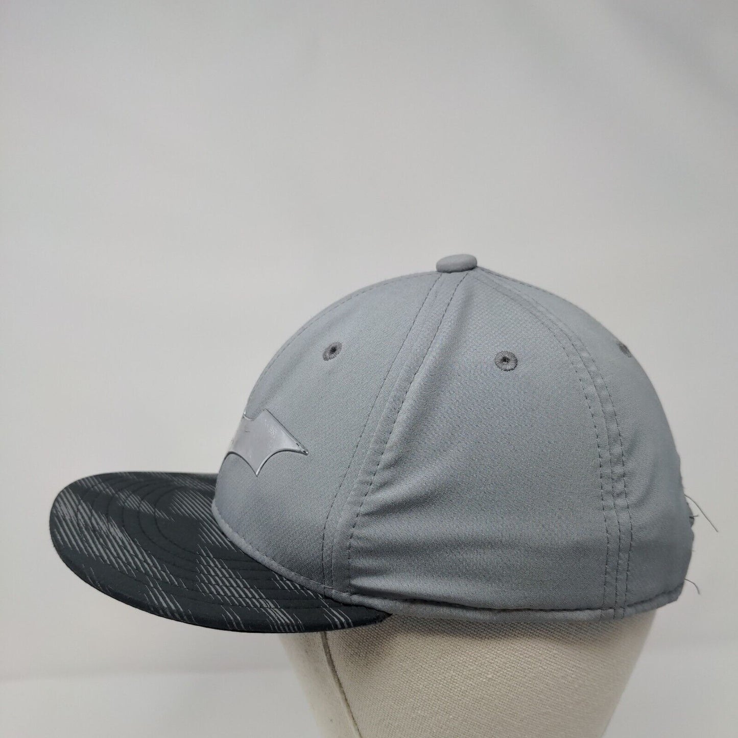 Batman Youth Snapback Hat Gray OSFA Adjustable Vented Holes 6 Panel Under Armour