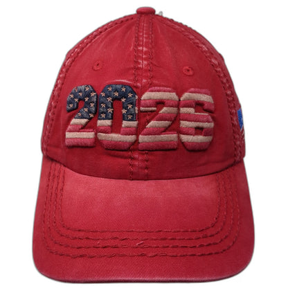 Robin Ruth Baseball Cap Red One Size 2026 USA Flag Distressed America Hat