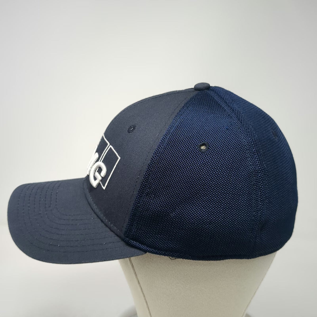 Callaway Baseball Cap Blue XL KPMG Logo Mesh Back Stretch Fit Golf Hat A-Flex