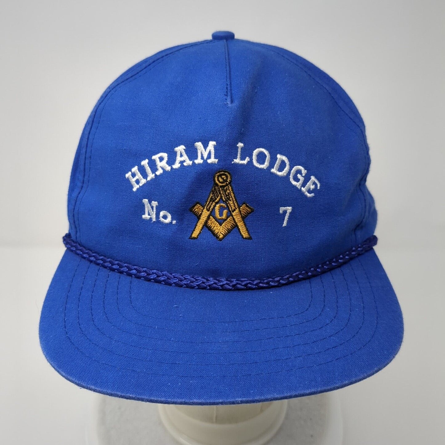 Hiram Lodge No. 7 Snapback Rope Hat Blue OSFA Embroidered Sportsman