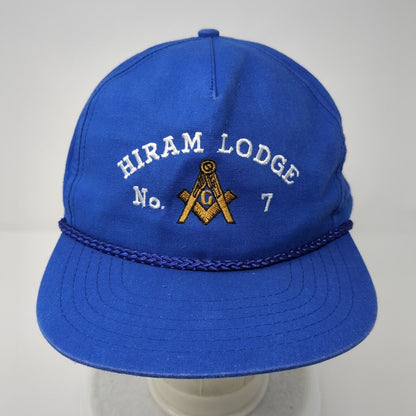 Hiram Lodge No. 7 Snapback Rope Hat Blue OSFA Embroidered Sportsman