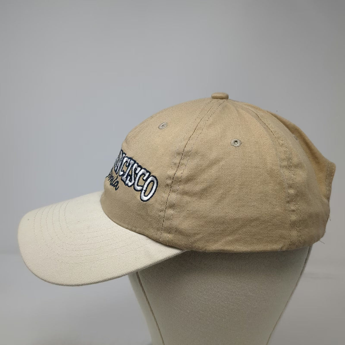 Beige Baseball Cap One Size San Francisco California SF City By The Bay USA Hat