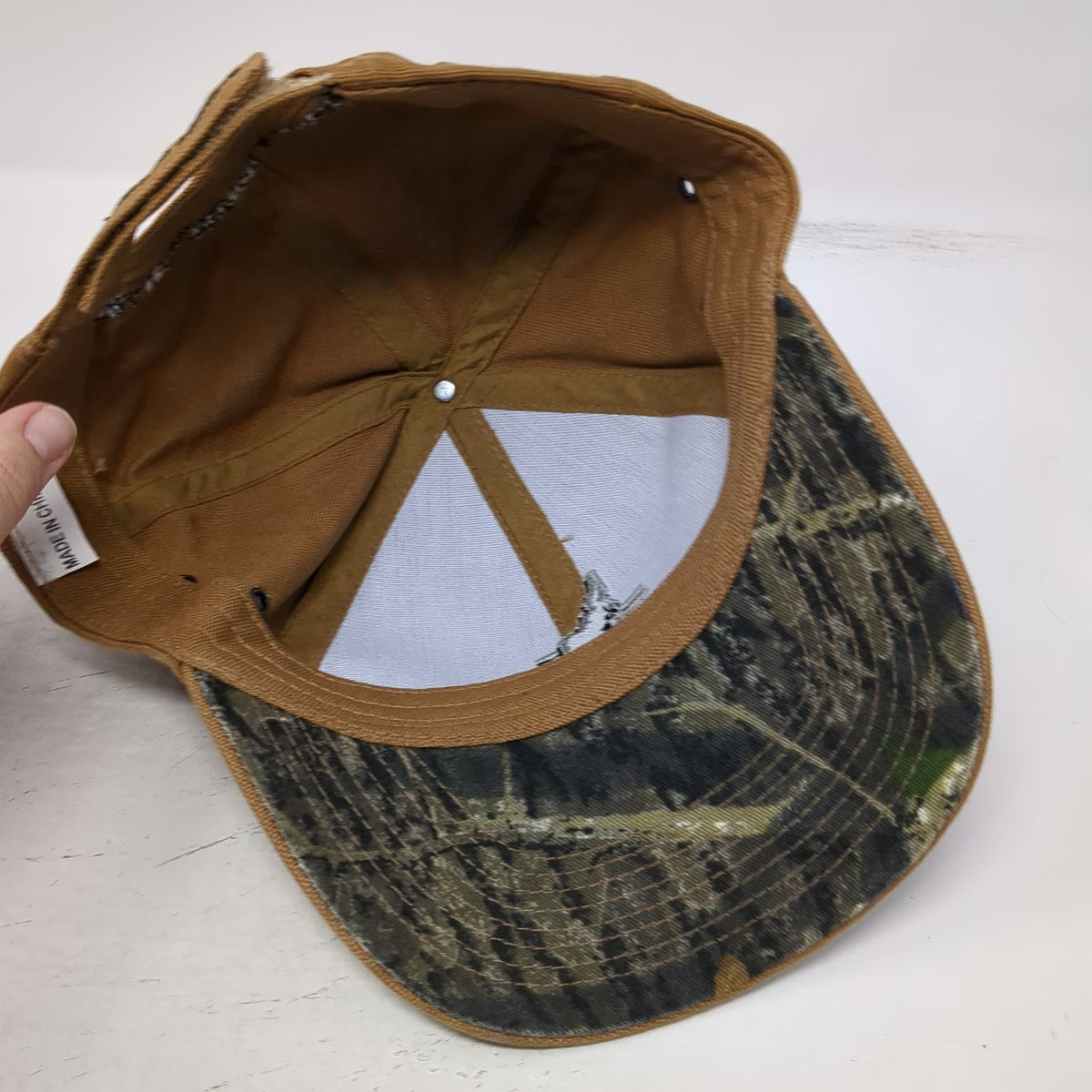 Brown One Size Baseball Cap Idaho Sand & Gravel Company Camo Underbrim Work Hat