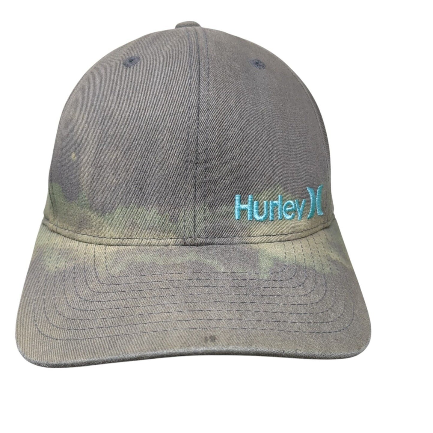 Hurley Fitted Hat Gray L-XL Embroidered Logo Flexfit Yupoong 6 Panel