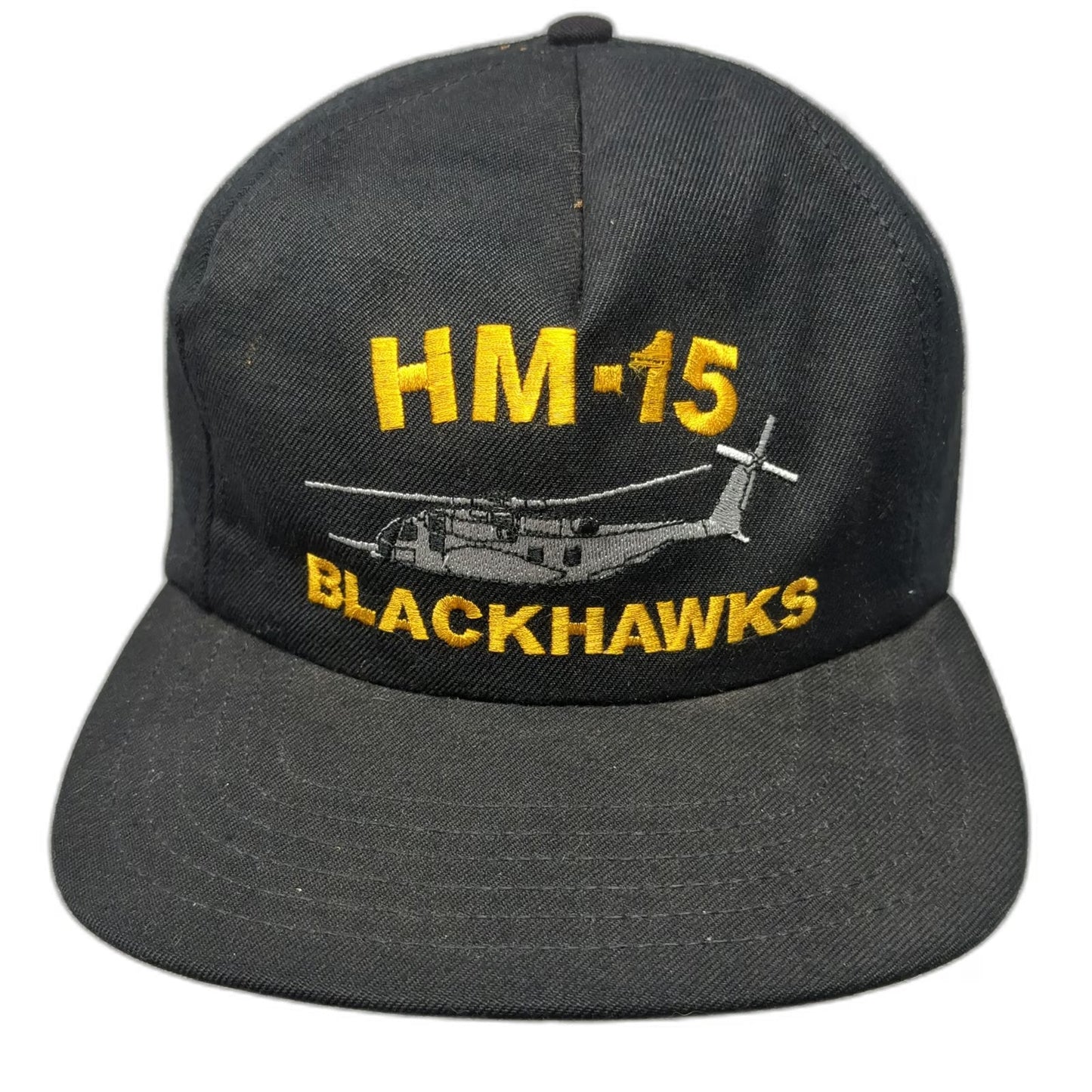 AADCO 5 Panel Black One Size Snapback HM-15 Blackhawks Helicopter Navy Hat Gear