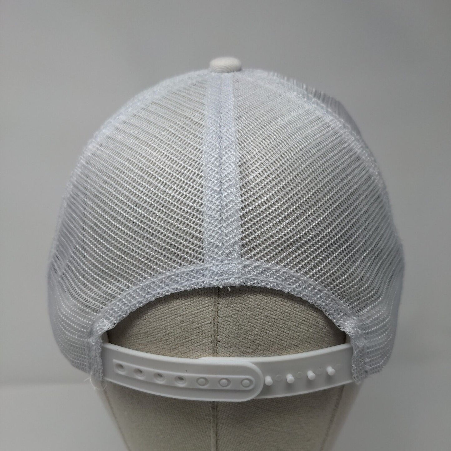 David And Young Snapback Mesh Back Trucker Hat White One Size Embroidered