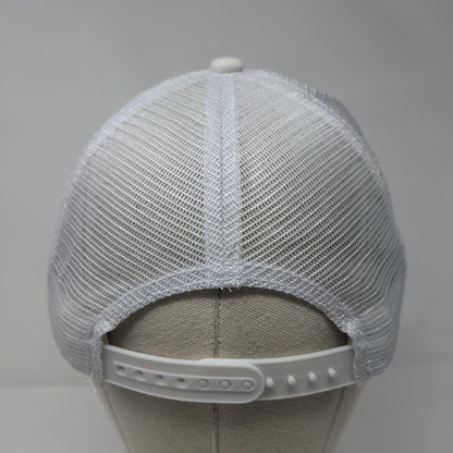 David And Young Snapback Mesh Back Trucker Hat White One Size Embroidered