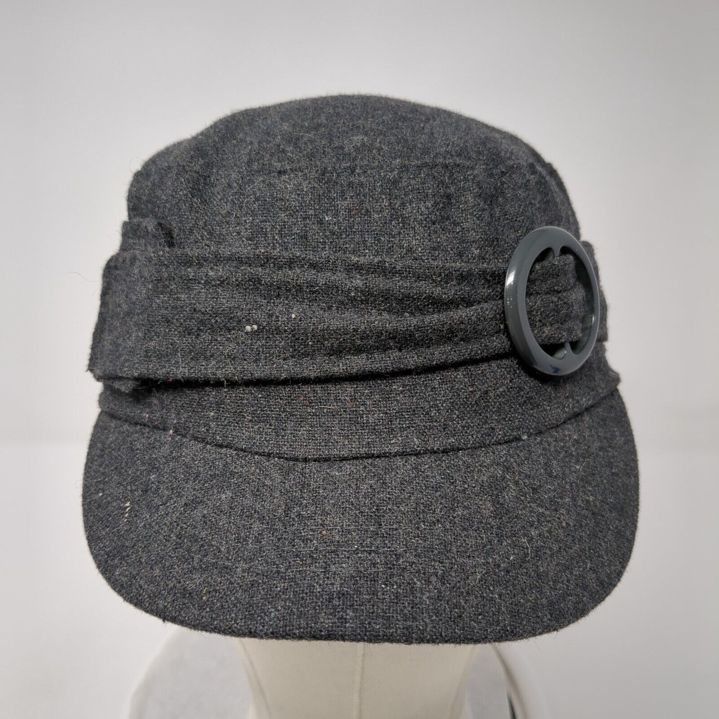 Unbranded Fitted Cadet Army Hat Gray One Size Solid Buckle Outdoor