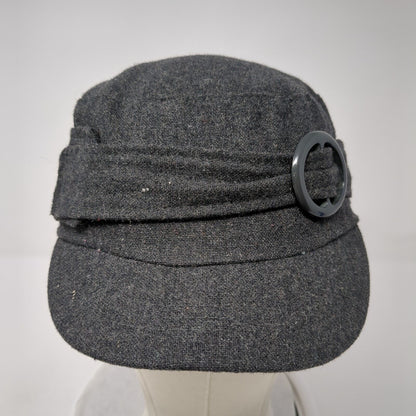 Unbranded Fitted Cadet Army Hat Gray One Size Solid Buckle Outdoor