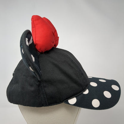 Minnie Mouse Ears Bow Snapback Hat Black 57-60cm Polka Dot Disney