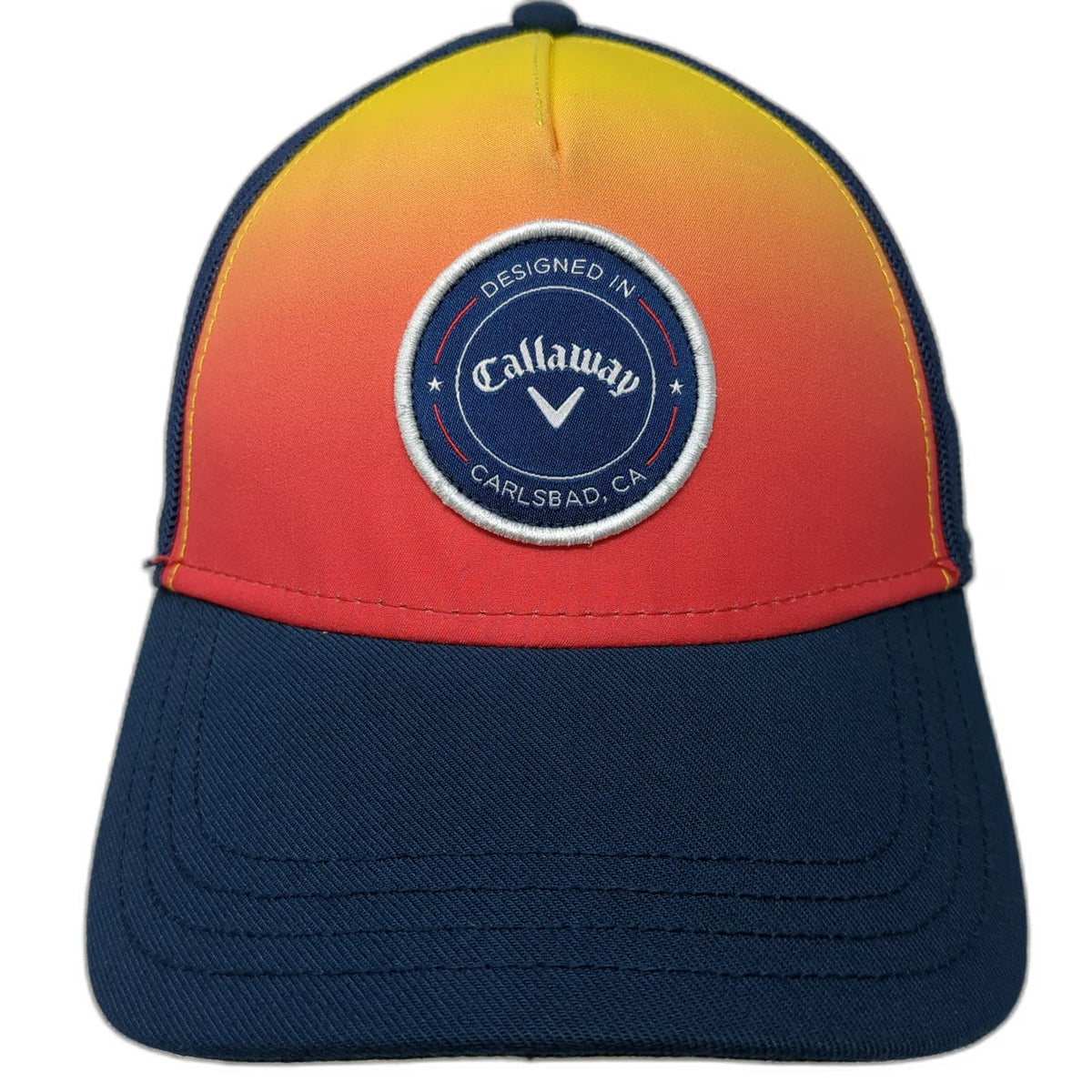 Callaway Trucker Hat Blue OSFM Sunset Gradient Patch Golf Carlsbad CA Snapback