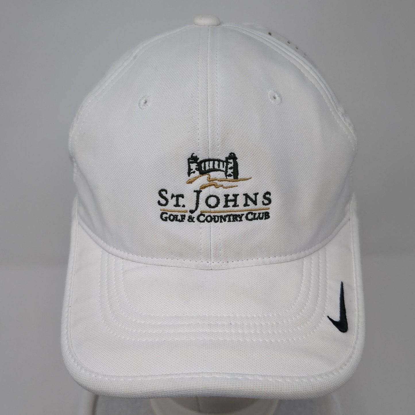 St. John's Golf & Country Club Strapback Hat White One Size Laser Cut
