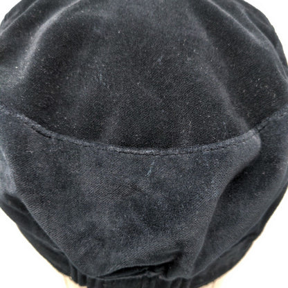 Unbranded Fitted Cadet Army Cap Hat Black One Size Velour Solid Bow