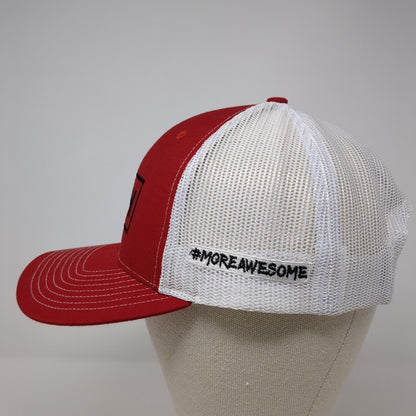 CBH Snapback Mesh Back Trucker Hat Red One Size Colorblock Richardson