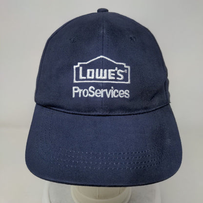 Lowe's Pro Services Strapback Hat Blue OSFA Embroidered Solid 6 Panel