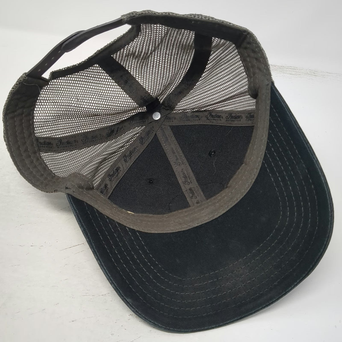 Indian Motorcycle Trucker Hat Black One Size Mesh Back Patch Snapback 1901 Moto