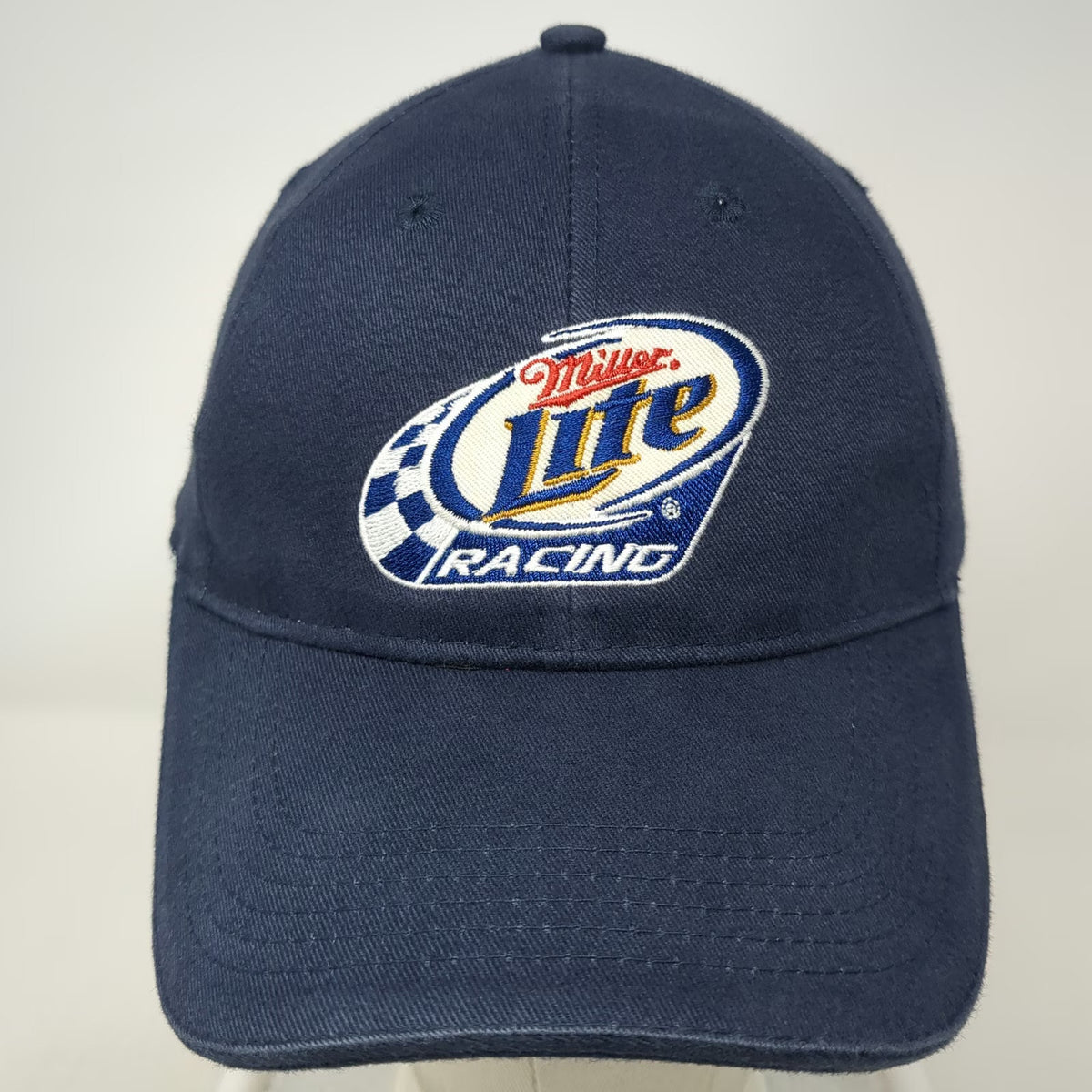 ACME Miller Lite Racing Baseball Cap Blue One Size Checkered Flag Strapback hat