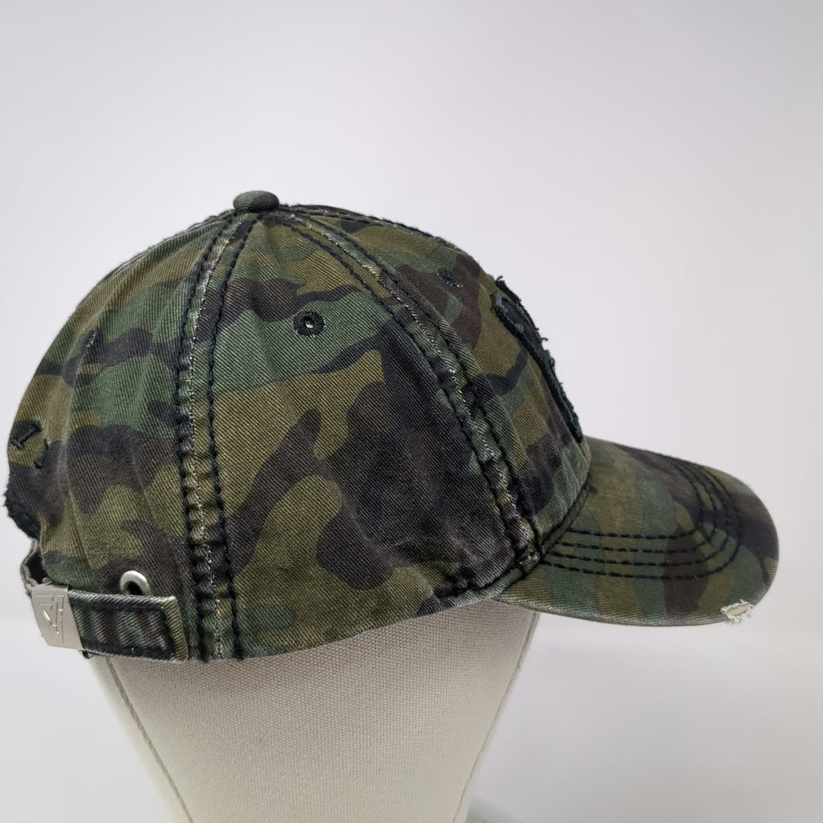 Fashion Code Hawaii Baseball Cap Green Camo HI Distressed Hat One Size Slide