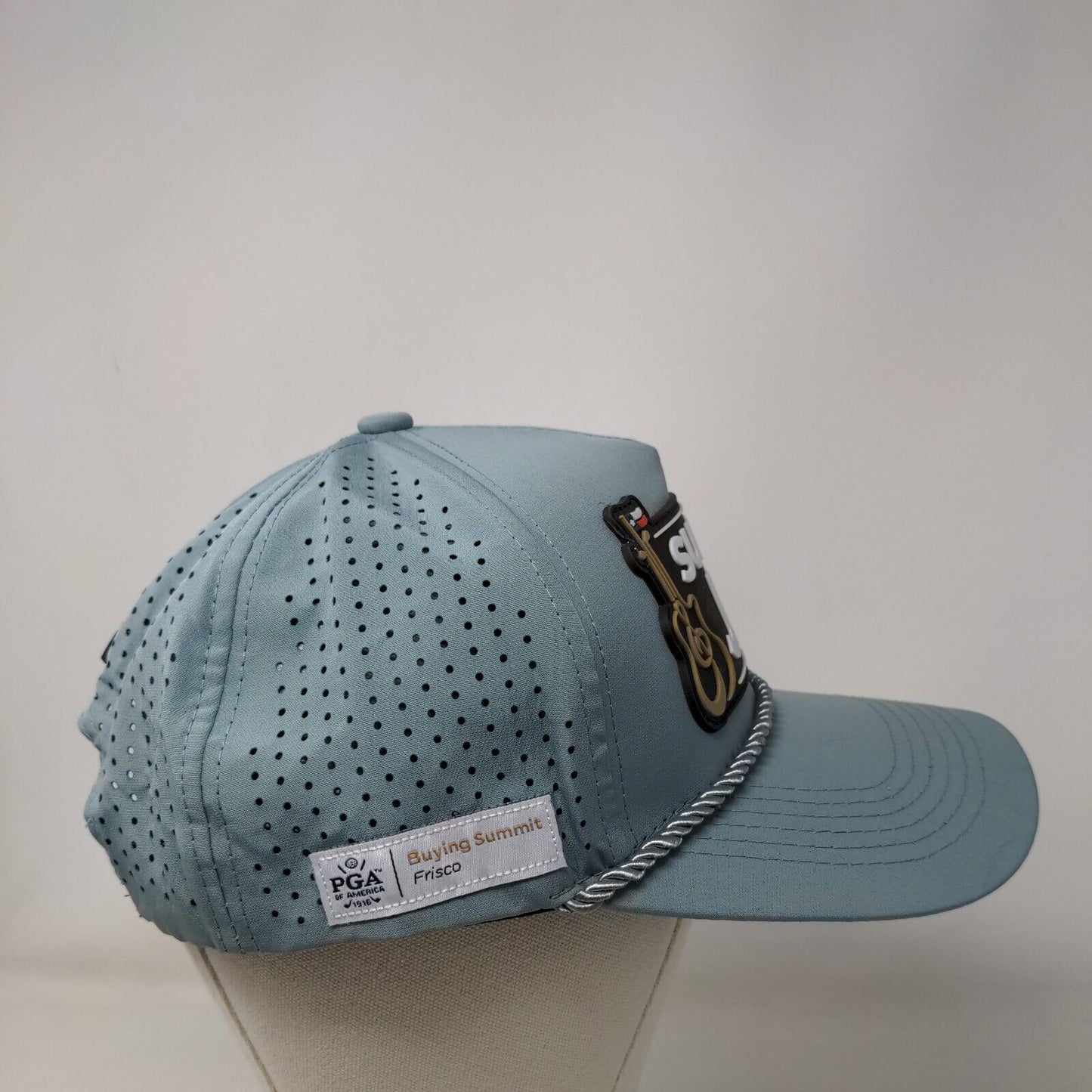 Summer Jam Snapback Hat Blue OSFM Adjustable Breathable 6 Panel Rope Foar