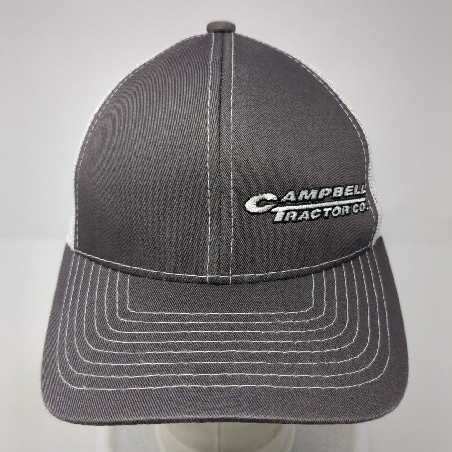 Campbell Tractor Co. Strapback Trucker Hat Gray OS Adjustable Mesh Outdoor Cap