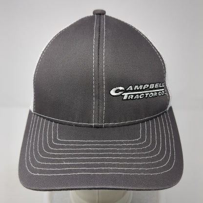 Campbell Tractor Co. Strapback Trucker Hat Gray OS Adjustable Mesh Outdoor Cap