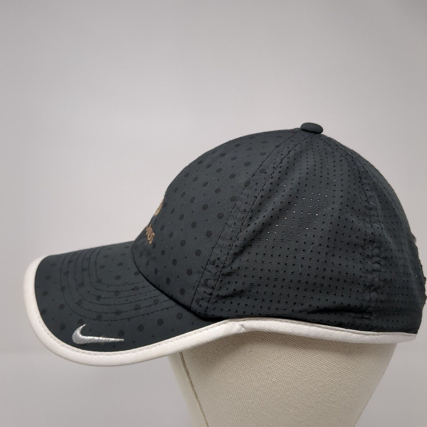 Woodlands Strapback Hat Black One Size Polka Dot Embroidered Nike Golf