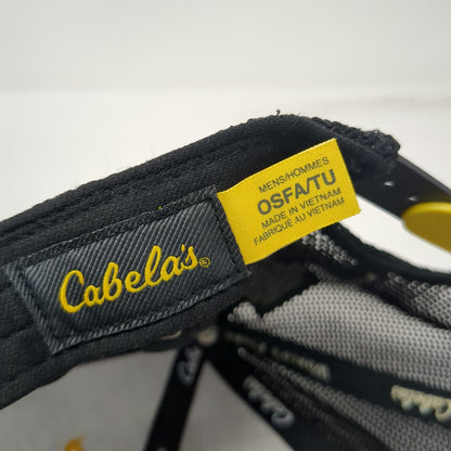 Cabela's Guidewear Trucker Hat Black One Size Mesh Back Snapback Fish Patch