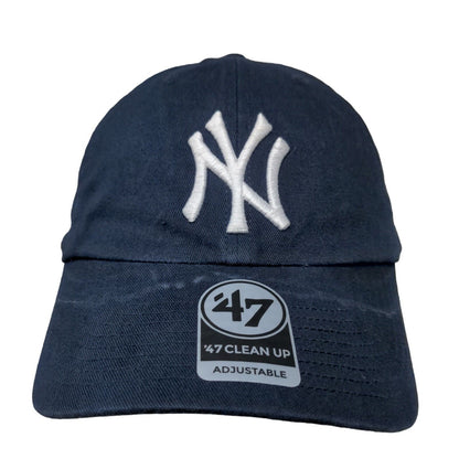 '47 Brand Men's Slideback Hat Blue OSFA Embroidered New York Yankees Logo Cotton