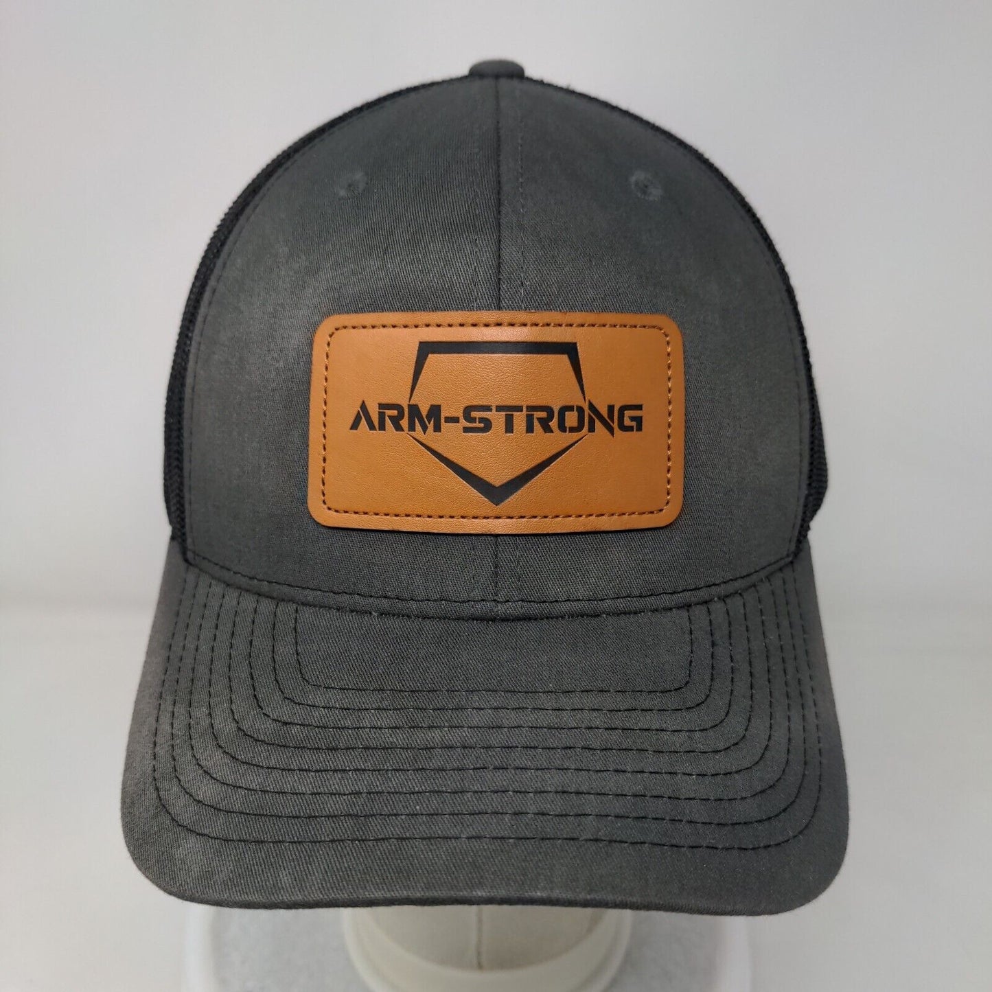 Arm-Strong Snapback Trucker Hat Gray One Size Adjustable Mesh Back Richardson