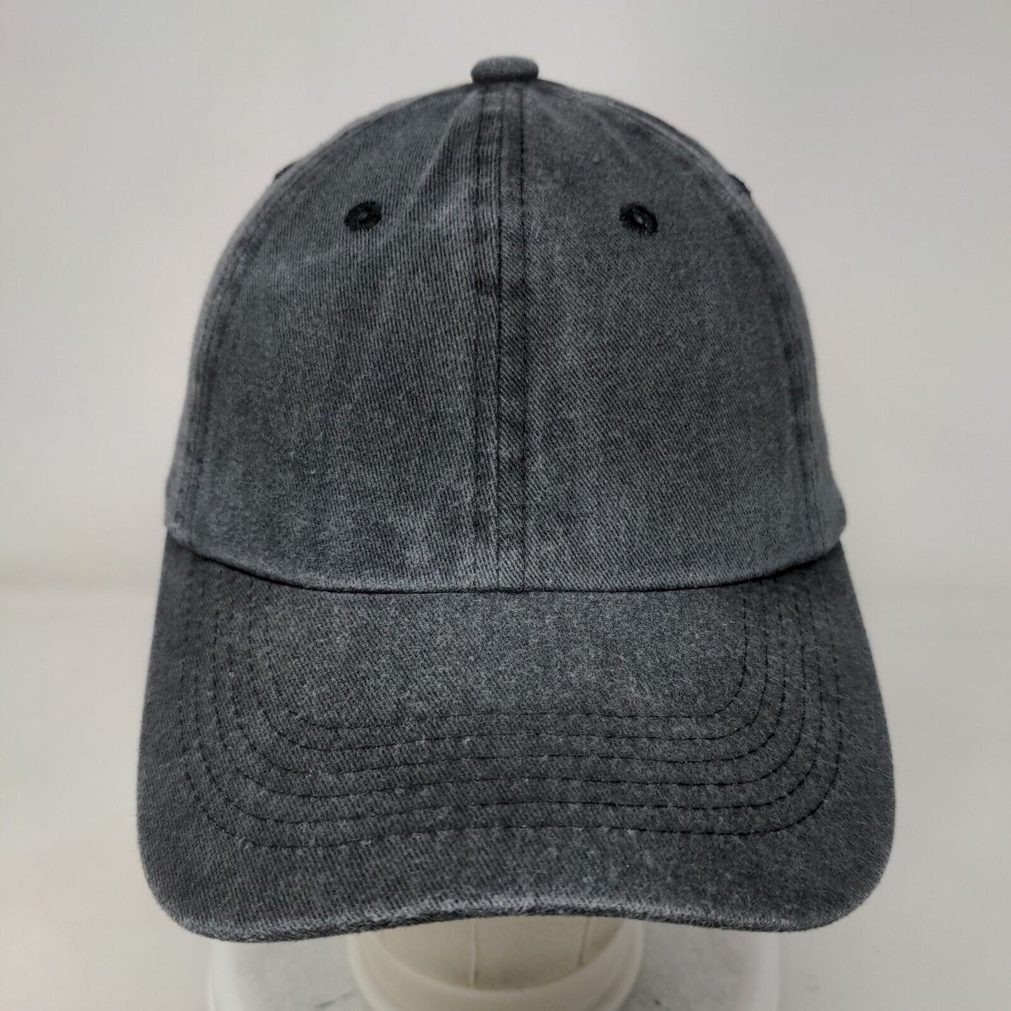 Unbranded Slideback Hat Gray One Size Adjustable Vented Holes 6 Panel Blank